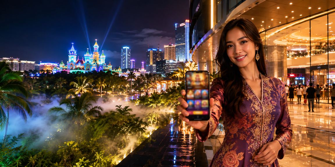 Paparan aplikasi kasino langsung slotmy pada skrin telefon Malaysia